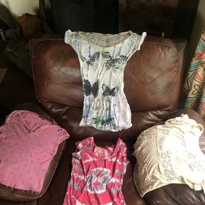 3 free people t shirts, 1 fang tshirt. FP - all XS, Fang - S